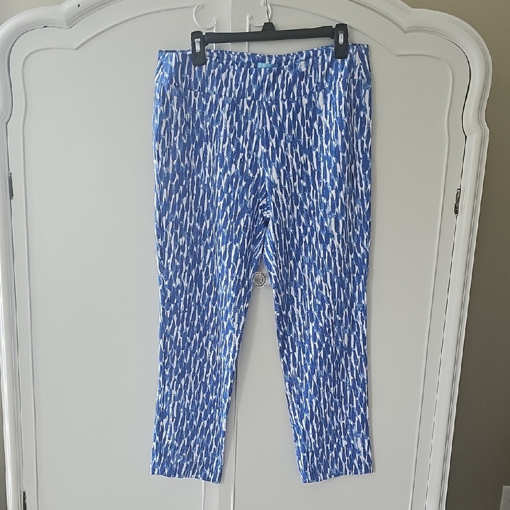 J. McLaughlin Abstract Blue and White Pants